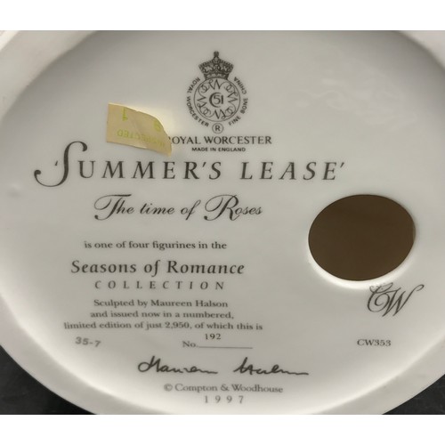 212 - A Royal Worcester figure from the Seasons of Romance Collection 'Summers Lease' no.192/2950 with cer... 