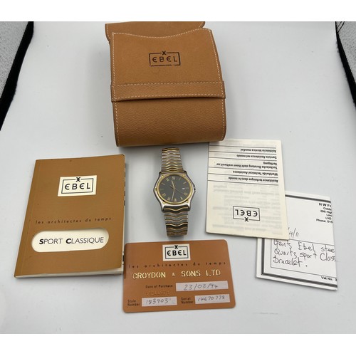 512 - A boxed gentleman's Ebel Sport quartz Classique wristwatch in original case, missing crown.

Very go... 