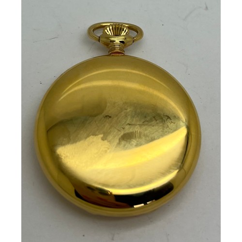 488 - A gold filled half hunter pocket watch by JW Benson London.