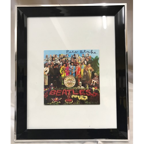 1280 - The Beatles interest - Peter Blake signature mounted on an alternate cover of the Beatles Sgt. Peppe... 