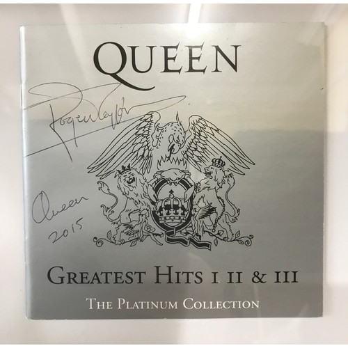 1281 - Queen interest - signatures of Brian May 2022 and Roger Taylor 2015 guitarist and drummer respective... 