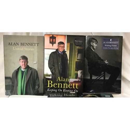 1282 - English actor, author, playwright Alan Bennett Signed postcard along with 5 books, two of which are ... 