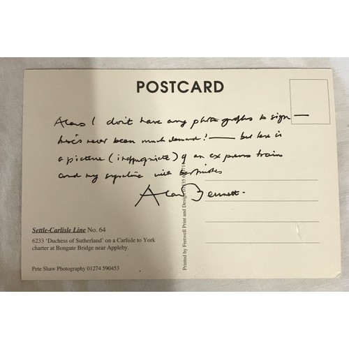 1282 - English actor, author, playwright Alan Bennett Signed postcard along with 5 books, two of which are ... 