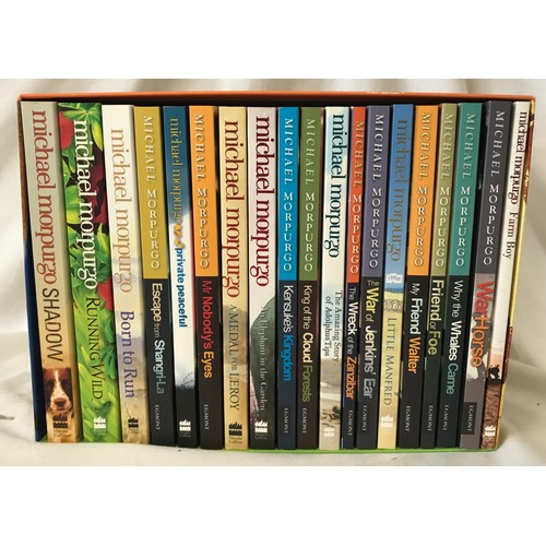 933 - A collection of 19 Michael Morpurgo paperback books to include War Horse, Farm Boy, Why the Whales C... 