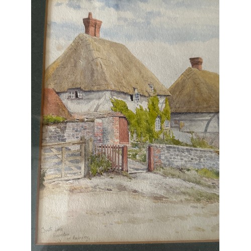 1327 - A collection of eight framed watercolours by the same unknown artist of country scenes: 'South lane ... 