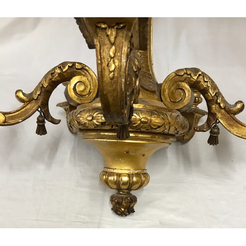 736 - A Gilded carved wooden 5 branch central light fitting 57cm h x 61cm w by Douglas Brickwood, Speciali... 