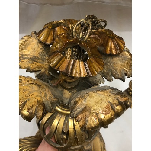 736 - A Gilded carved wooden 5 branch central light fitting 57cm h x 61cm w by Douglas Brickwood, Speciali... 