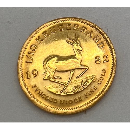 650 - A 1982 one tenth krugerrand.