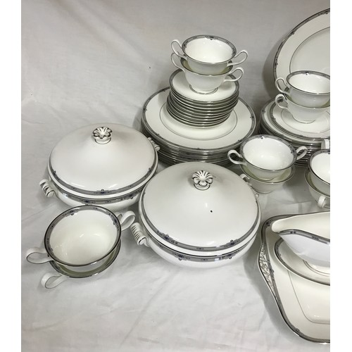 220 - Large tea, coffee and dinner service in the Wedgwood Amherst pattern. Items to include, tea set, cof... 