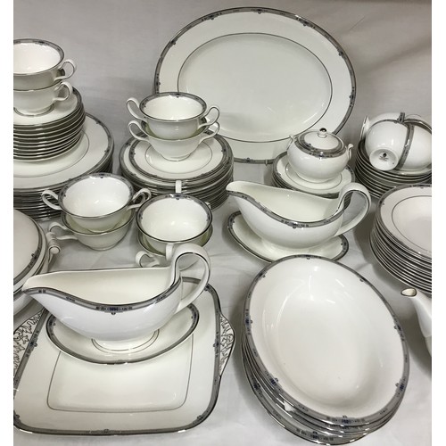 220 - Large tea, coffee and dinner service in the Wedgwood Amherst pattern. Items to include, tea set, cof... 