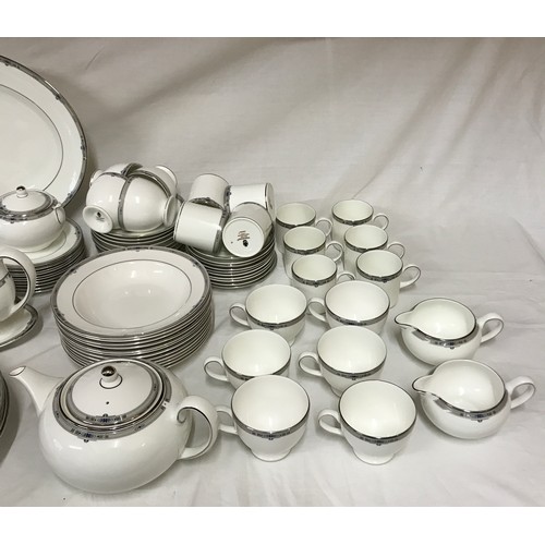 220 - Large tea, coffee and dinner service in the Wedgwood Amherst pattern. Items to include, tea set, cof... 