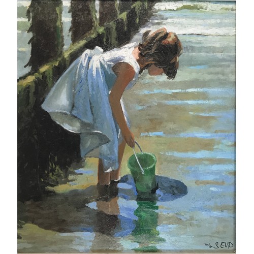 1299 - Sherree Valentine Daines (contemporary, b1959), a pair of hand enhanced canvas prints, limited editi... 