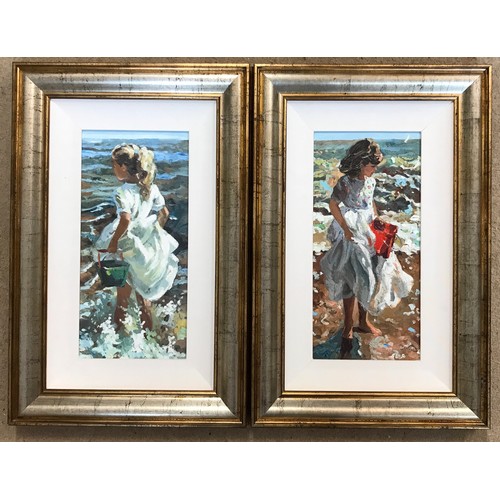 1303 - Sherree Valentine Daines (contemporary, b1959), a pair of hand enhanced canvas prints, limited editi... 