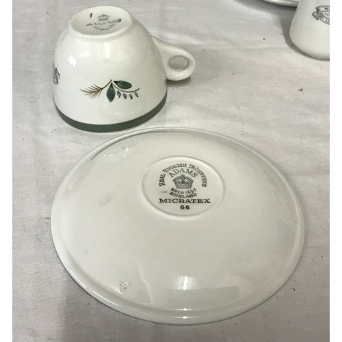 228 - Shipping interest - A Wilson Line of Hull green and white coffee set by Adams comprising of 6x cups ... 