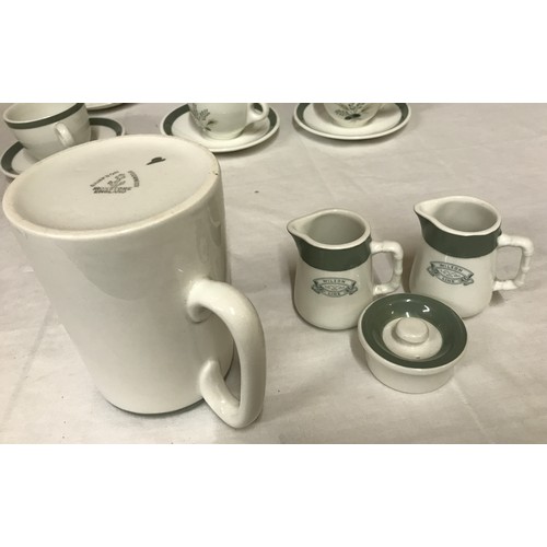 228 - Shipping interest - A Wilson Line of Hull green and white coffee set by Adams comprising of 6x cups ... 