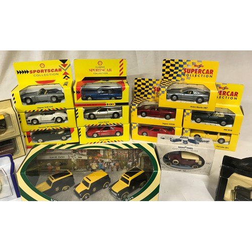 903 - A selection of boxed toy cars and vans to include Maisto Supercar Collection, Shell Classic and Spor... 