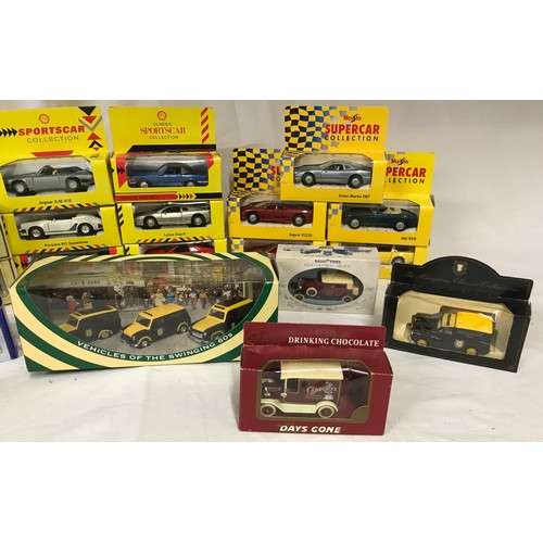 903 - A selection of boxed toy cars and vans to include Maisto Supercar Collection, Shell Classic and Spor... 