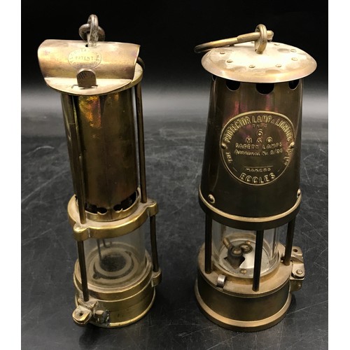 747 - Two Safety Lamps one an Eccles Type 6 M & Q Miners Safety Lamp the other a Gateshead maker but indec... 