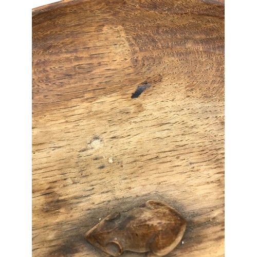 181 - A Robert 'Mouseman' Thompson English oak fruit bowl with carved mouse  to the interior 29cm d.