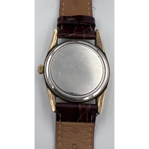 531 - A 1961 Rolex Oysterdate Precision gold plated wristwatch on brown leather strap, Serial Ref: 6694, S... 