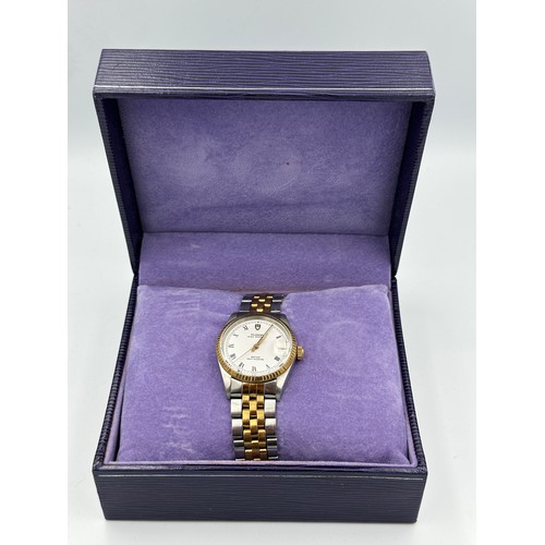 544 - A boxed Tudor Prince Oysterdate gentleman's wristwatch with date aperture on Tudor stainless steel b... 