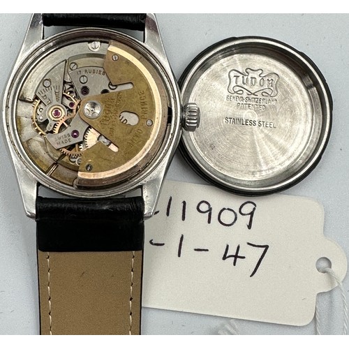 556 - A vintage Tudor Oyster Prince stainless steel cased wristwatch, crown marked Oyster Patent, Back of ... 