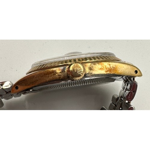 566 - A vintage Tudor Prince Oysterdate, yellow gold and Tudor stainless steel bracelet. Rolex crown and c... 