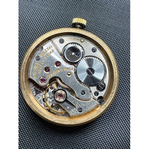 567 - A 1950's 9ct gold Rolex Precision hand winding wristwatch with subsidiary dial on brown leather stra... 