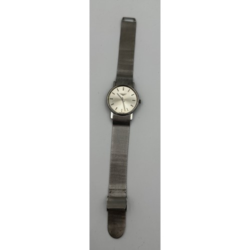 574 - A vintage gentleman's Longines wristwatch, stainless steel case on Longines stainless steel strap. S... 