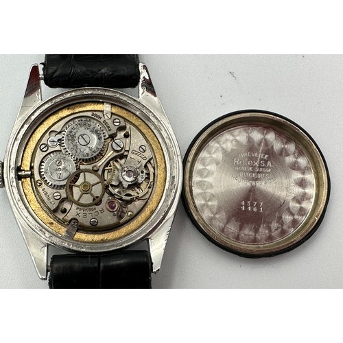 577 - A vintage Rolex Oyster Perpetual manual wind gentleman's wristwatch with brushed gold dial and gold ... 