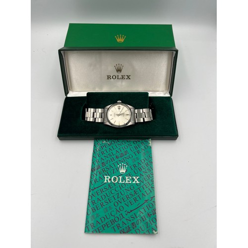 586 - A gentleman's Rolex Oysterdate precision wristwatch, steel case on stainless steel Rolex bracelet 35... 