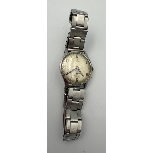 613 - A 1940's Rolex Tudor gentleman's stainless steel wristwatch, subsidiary seconds with stainless steel... 