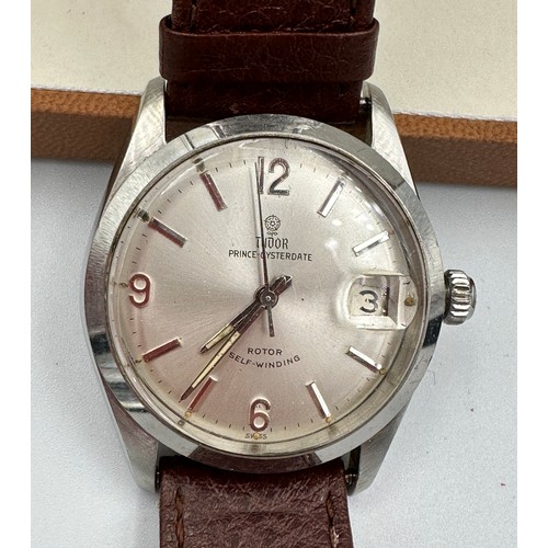 621 - A 1960's automatic Tudor Prince - Oysterdate with date aperture. 35m case. Rolex crown and case.

Wi... 