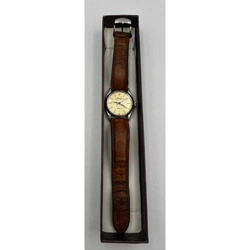 622 - A gentleman's precision Rolex Oyster Speedking wristwatch, circa 1946, steel case on brown leather s... 