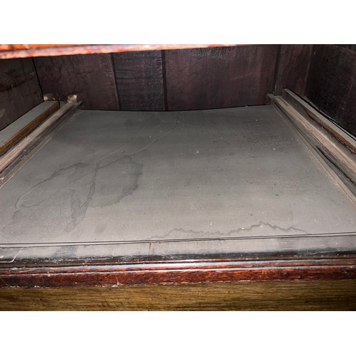 56 - An 18thC/ 19thC oak chest of 2 short over 1 long drawer 134w x 90d x 85cm h.
