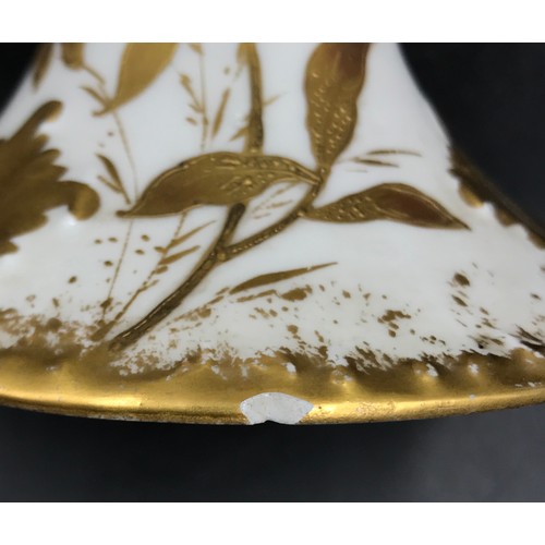 232 - A French white and gold gilt dessert service to include 2x heightened desert plate, cake stand and 6... 