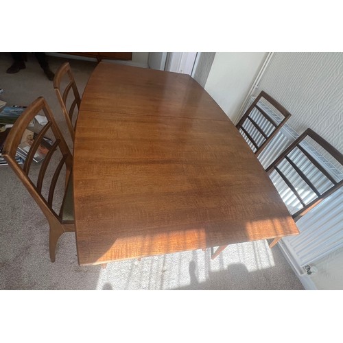 59 - A McIntosh 1960s teak rectangular extending dining table and four dining chairs. 153 w x 91 d x 73cm... 