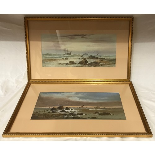 1333 - William Henry Earp (1831-1914): A pair of watercolours of coastal/ sea scenes both signed W. H. Earp