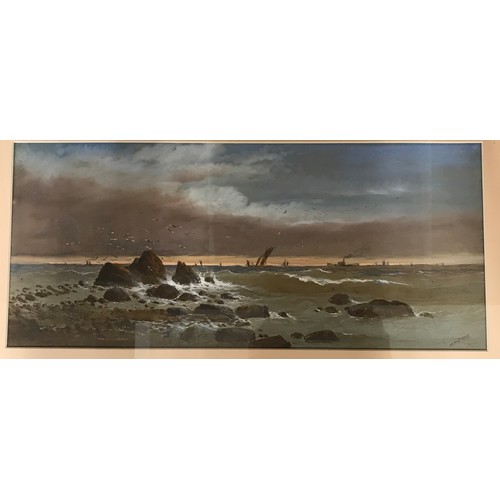 1333 - William Henry Earp (1831-1914): A pair of watercolours of coastal/ sea scenes both signed W. H. Earp