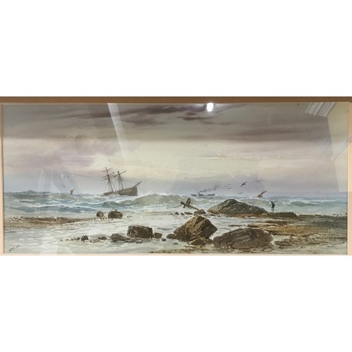 1333 - William Henry Earp (1831-1914): A pair of watercolours of coastal/ sea scenes both signed W. H. Earp