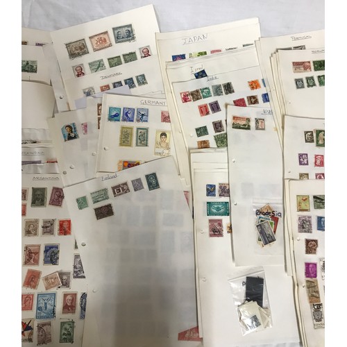 668 - A file of world stamps mounted on pages along with jubilee printed album, some loose stamps on paper... 