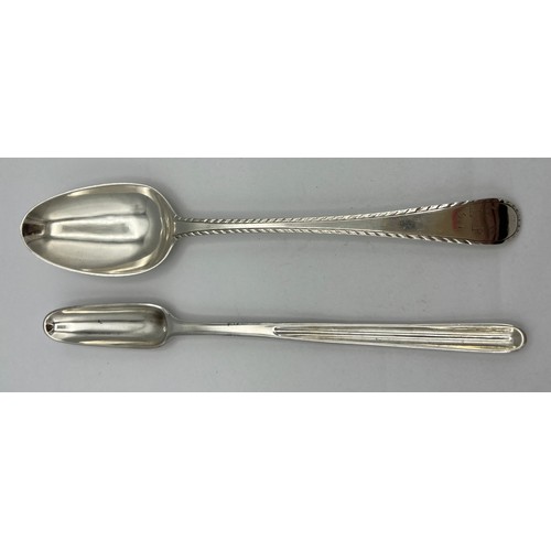 804 - A George III silver marrow spoon London 1782, maker John Lambe together with a George III silver tab... 