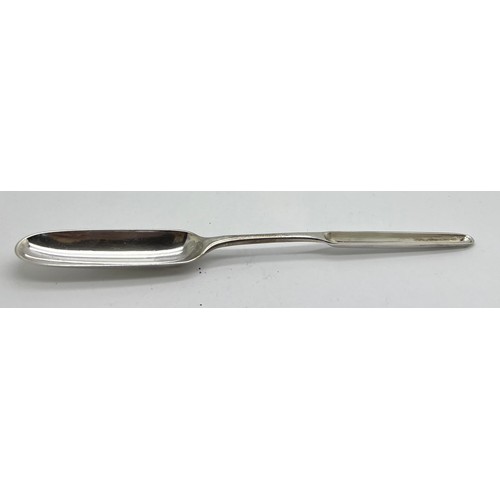 805 - A George II silver marrow spoon London 1756, maker Ebenezer Coker.