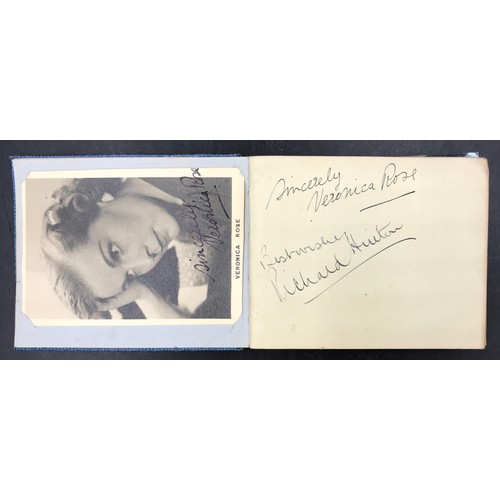 1288 - A small autograph album with signatures from 1930s and 1940s movie stars and entertainment figures, ... 