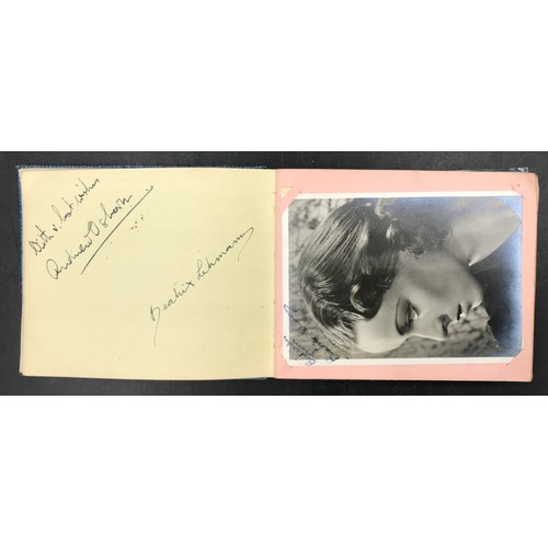 1288 - A small autograph album with signatures from 1930s and 1940s movie stars and entertainment figures, ... 