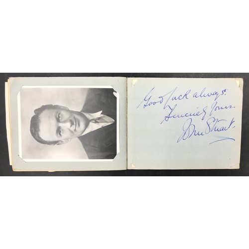 1288 - A small autograph album with signatures from 1930s and 1940s movie stars and entertainment figures, ... 