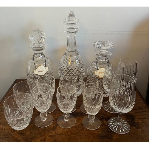 364 - A quantity of Waterford and other good quality glassware to include three decanters, two with Aynsle... 