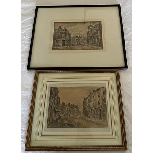 1342 - F.S.Smith 1860-1925 pen and ink sketches of Hull to include Carlisle Street and Junction Street.