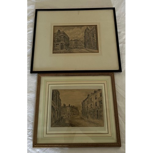 1342 - F.S.Smith 1860-1925 pen and ink sketches of Hull to include Carlisle Street and Junction Street.