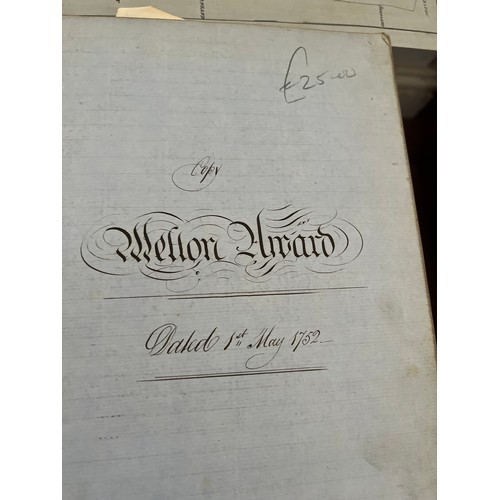 937 - East Yorkshire interest. Books to include Copy Welton Awards Dated 1750 and 1776, Welton Award and T... 